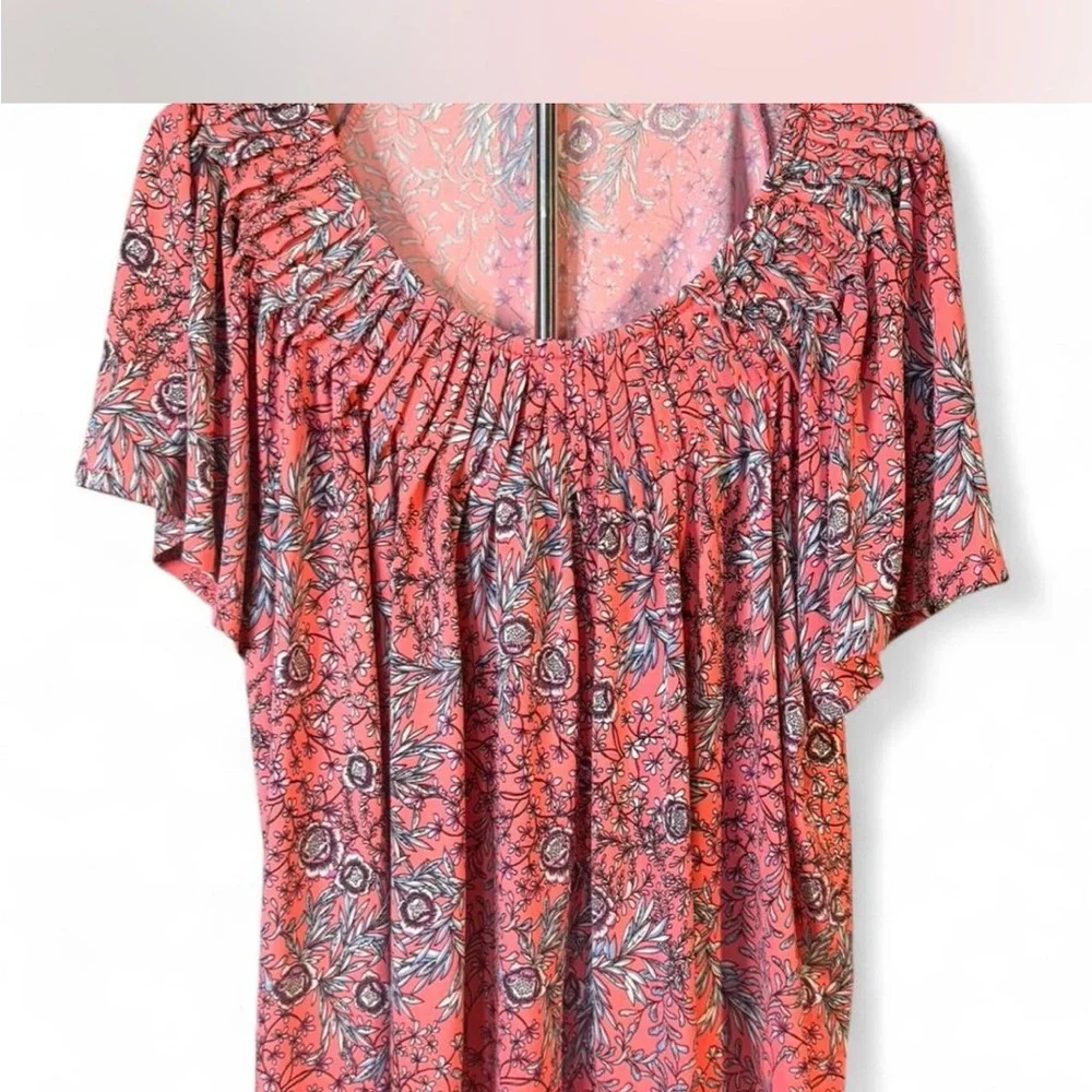💰SALE Style & Co Floral Women's Blouses - Black and Coral 3X - Picture 2 of 8